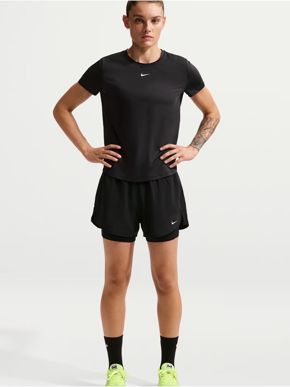 Nike Women's Black Layered Athletic Shorts